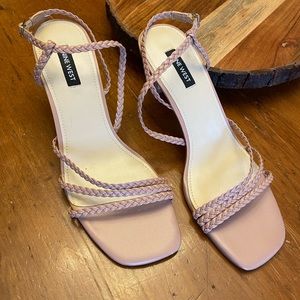 Blush pink size 9 heeled Nine West sandals